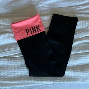 VS Pink Athletic Crop Leggings